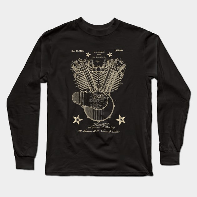 Vintage American Iron motorcyle Legend Long Sleeve T-Shirt by MotorManiac